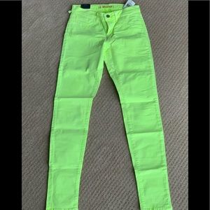 NWT - J Brand Neon Yellow Skinny Leg Jeans